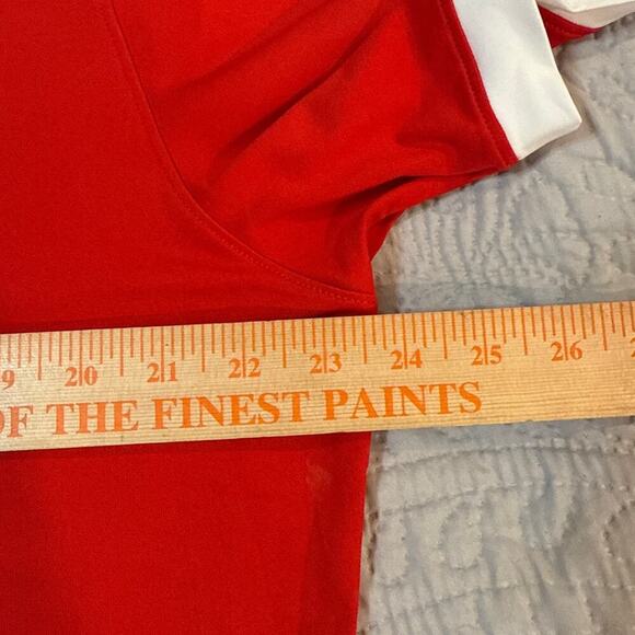 Nike Golf Red Standard Fit Polo Shirt Large Dri Fit Performance Embroidered Logo - Picture 8 of 9